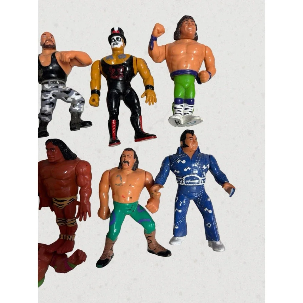 Vintage WWF Hasbro Wrestling Figure Lot of 10 Jake Snake Snuka Honky Tonk Smash